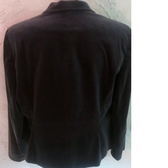 AK Anne Klein Gray Stretch Velvet Blazer Size 16 - Picture 6 of 7